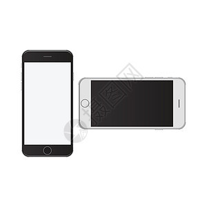 智能手机黑白肖像风景 在白色背景上孤立的股票矢量图图片