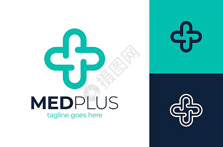 创意保健概念Logo设计模板 交叉加医疗标志和医学标志设计模板要素以及营销艺术健康标识救护车情况诊所医生商业身份图片