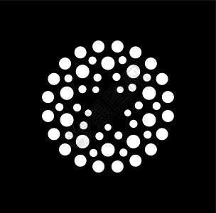 创意圆圈或点星标识 负空间矢量标识中的明星太阳圆形商业插图技术圆点创造力身份原子科学背景图片