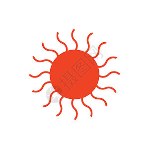 平太阳图标 夏季象形图 阳光符号 在白色背景上孤立的股票矢量图按钮绘画插图强光插画家气候辉光标识日落界面图片