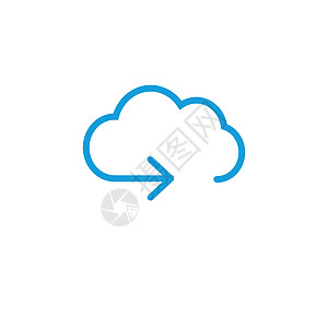 带有计算理念或云相关理念的简约云图标 在白色背景上孤立的股票矢量图数据库网络天空贮存互联网按钮标识图形电脑技术图片