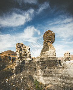 兰萨罗特峡谷天空石头洞穴侵蚀地质学爬坡悬崖旅行火山小岛图片