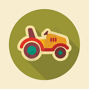 拖拉机图标 农机机器收获收成农业农场乡村场地机械运输插图图片