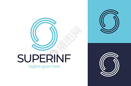 字母S徽标 无穷字母S Logo设计模板 用于商业的矢量标识型设计公司社会品牌金融协会网络标签创造力技术送货图片