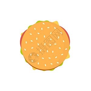 汉堡图标平面样式简单设计背景图片