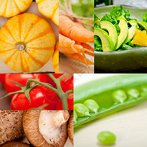 粗心菜蔬菜混合拼合体成分叶子市场橙子食物沙拉盘子花园收成营养南瓜图片