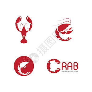 龙虾标志设计甲壳海洋动物烹饪食物市场贝类酒吧小吃卡通片图片