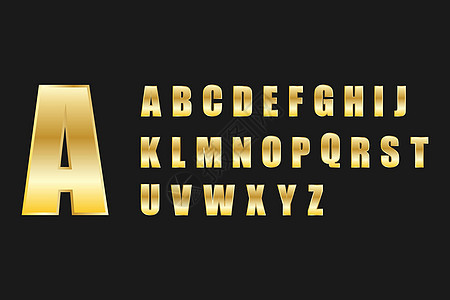 字母表字母设置金色金属万花筒图片