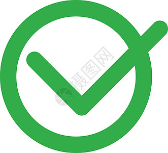 绿色刻度复选标记或确认图标 在白色背景上孤立的种群矢量图网络投票插图贴纸验收互联网标签盒子按钮图片