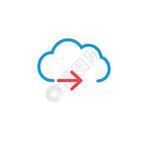 带有计算理念或云相关理念的简约云图标 在白色背景上孤立的股票矢量图艺术蓝色网络按钮技术插图贮存服务器互联网标识图片