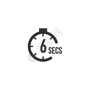 6 秒倒数计时器图标集 时间间隔图标 秒表和时间测量 在白色背景上孤立的股票矢量图图片