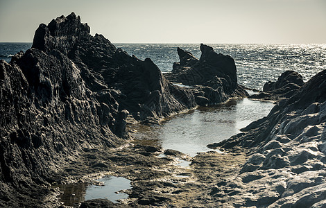海岸悬崖悬崖蓝色边缘假期海景晴天海浪天空岩石海岸线风景图片