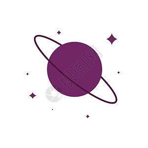 矢量紫色星球与环形空间图标 在白色背景上孤立的种群矢量图商业圆圈全球天空互联网木星宇宙星星蓝色火箭图片