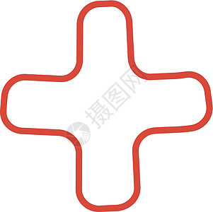 线性加号或交叉符号 手绘加十字标志与孤立在白色背景上的孟菲斯符号 矢量图图片