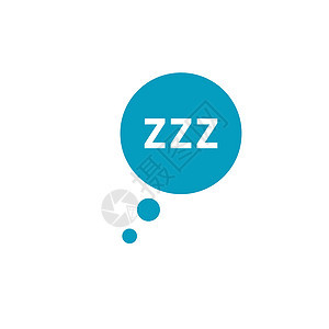 睡眠云或气泡 zzz 矢量插图梦床时间图标 在白色背景上孤立的种群矢量图图片