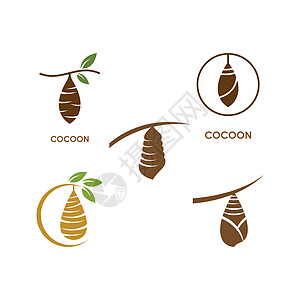 茧它制作图案生物学标签插图昆虫幼虫野生动物生长标识蝴蝶宏观图片