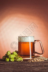 啤酒杯麦芽酿造耳朵泡沫玻璃玉米锥体啤酒粮食酒花图片