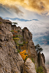 美丽的岩石风景公园旅游日落蓝色石头太阳地形晴天阳光沙漠图片