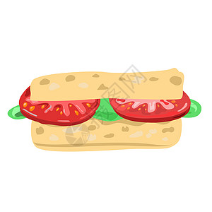 三明治配红番茄和沙拉图片