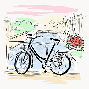 在图形万科桥上的自行车图片