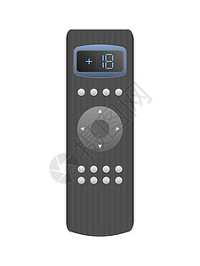 被闹钟叫醒从空调 3d 的黑色遥控器 逼真的矢量遥控器 在白色背景上被隔离插图温度计气候冷却天气数字力量护发素塑料环境插画