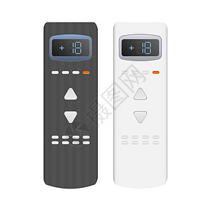 一套空调遥控器 3d 逼真的矢量遥控器 孤立在惠特状况环境冷却护发素温度计塑料按钮电气控制力量图片
