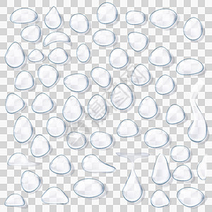 一套透明逼真纯清水滴宏观雨滴艺术生态液体白色气泡插图环境水滴图片