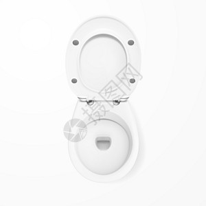 3D 逼真的白色清洁马桶阴影浴室生活座位产品洗手间卫生间优雅营销蓝色背景图片