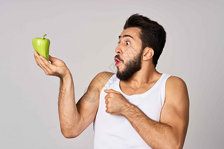 绿胡椒零食健康食物情感 b 健康饮食情绪产品食品蔬菜午餐男人男性重量沙拉卷曲图片