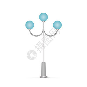 路灯 金属灯柱 现实的矢量图城市插图建筑学玻璃3d照明灯泡渲染活力站立背景图片