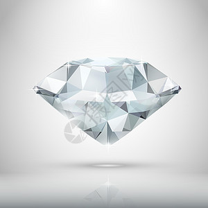 白色上孤立的现实钻石首饰奢华剪贴微光宝石水晶珠宝插图照片反射图片
