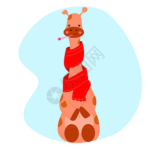 长颈鹿嘴里有温度计 身上有红色疤痕图片