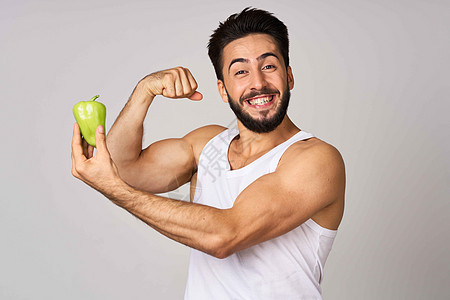 绿胡椒零食健康食物情感 b 健康饮食情绪午餐重量沙拉卷曲蔬菜男性男人产品食品图片