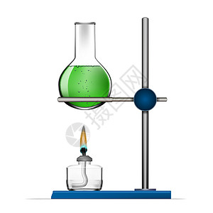 逼真的化学实验室设备套装 玻璃烧瓶烧杯酒精灯物理持有者架子测试实验物质药店液体火焰器皿图片