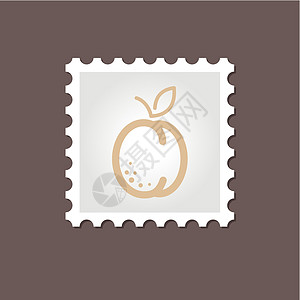 杏树邮票 概括矢量插图图片