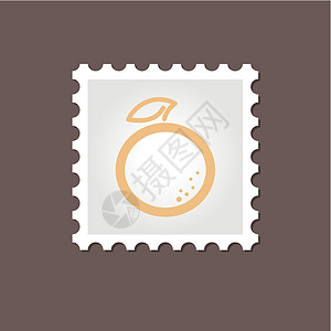 橙色邮票 概括矢量说明图片