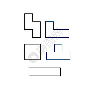 勾勒出俄罗斯方块或形状 在白色背景上孤立的种群矢量图图片