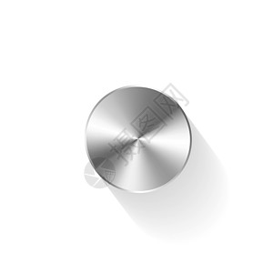 逼真的圆形按钮 在白色背景隔绝的金属按钮 向量圆圈控制横幅力量旋转工业音乐网络合金控制板图片