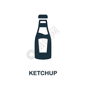 番茄酱图标 来自外卖系列的单色标志 用于网页设计信息图表和铁道部的创意番茄酱图标插图图片