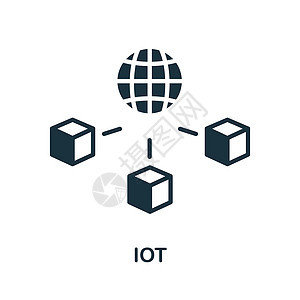 物联网图标 来自互联网技术集合的单色符号 用于网页设计信息图表和 mor 的创意 Iot 图标说明图片