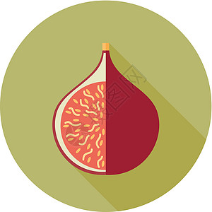 大平面图标 热带水果素食主义者食物紫色健康插图图片