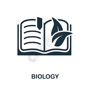 生物学图标 学校教育收藏中的单色标志 网页设计信息图表和 mor 的创意生物学图标插图图片