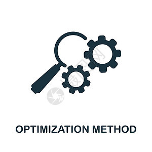 优化方法图标 生产管理系列中的单色标志 网页设计信息图表和 mor 的创意优化方法图标说明图片