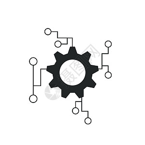 数字科技矢量商业标志模板概念插画 齿轮电子厂标志 齿轮技术符号  SEO 会徽 设计元素图片