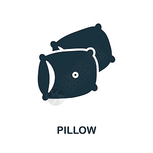 枕头图标 来自家庭休息系列的单色标志 用于网页设计信息图表和铁道部的创意枕头图标插图图片