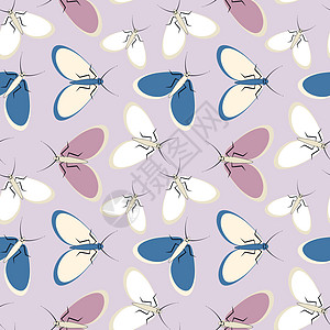 无缝模式程式化的飞蛾图形 夏虫难忍安逸生活 壁纸纺织品包装盖子笔记本昆虫网站正方形图片