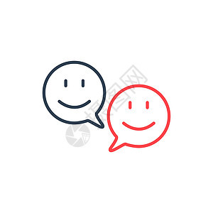 快乐的脸聊天语音泡沫符号 微笑图标 现代 UI 网站导航 在白色背景上孤立的种群矢量图图片