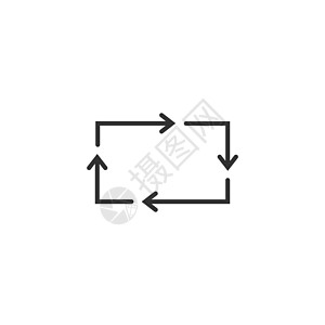 带有方形箭头说明的重复过程图标 同步数据可再生能源回收可重复的行业和业务流程商业技术网络收藏按钮互联网圆圈图表信息三角形图片