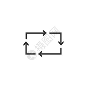 带有方形箭头说明的重复过程图标 同步数据可再生能源回收可重复的行业和业务流程商业技术网络收藏按钮互联网圆圈图表信息三角形图片