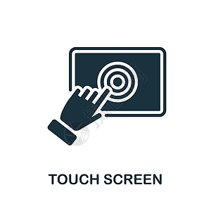 触摸屏图标 来自技术收藏的单色标志 用于网页设计信息图表和 mor 的创意触摸屏图标插图图片